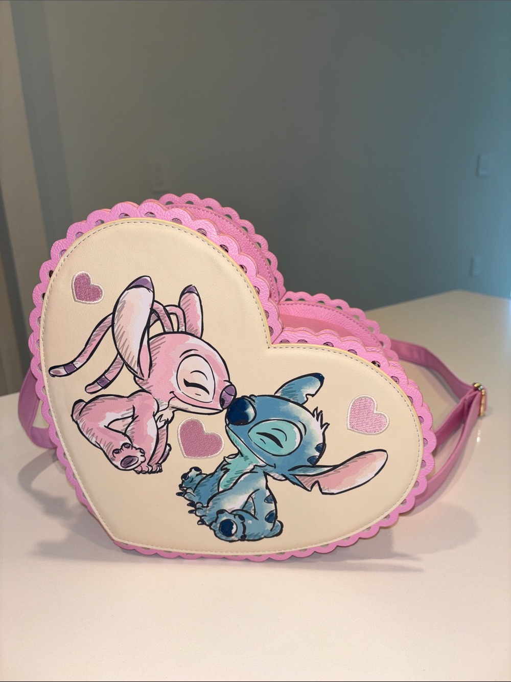 Loungefly Disney Stitch and Angel Heart Crossbody.